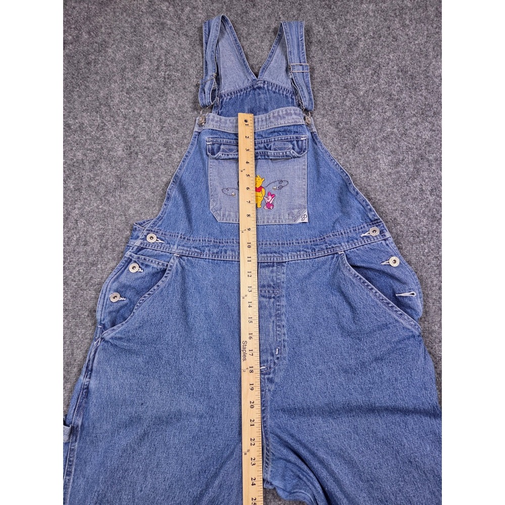 Disney Pooh Denim Overalls Womens Large Blue Winnie the Pooh Piglet Embroidered - Picture 8 of 14